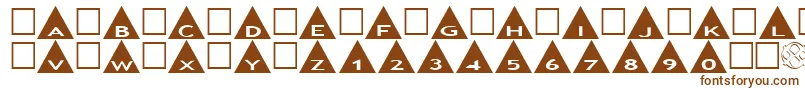 AlphashapesTriangles-fontti – ruskeat fontit valkoisella taustalla