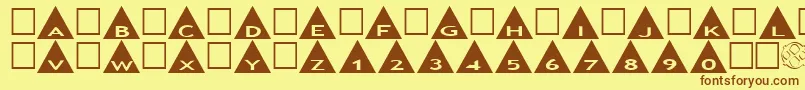 Fonte AlphashapesTriangles – fontes marrons em um fundo amarelo