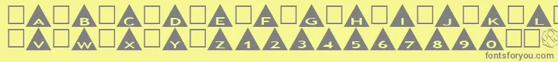 AlphashapesTriangles Font – Gray Fonts on Yellow Background