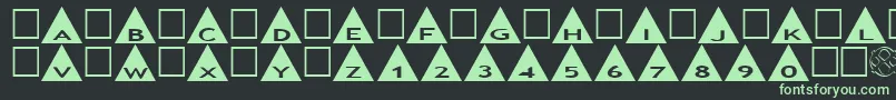 Fonte AlphashapesTriangles – fontes verdes em um fundo preto