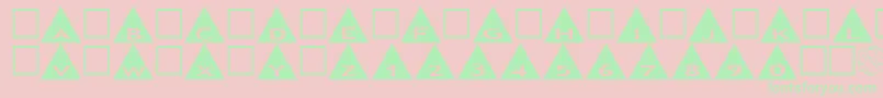 AlphashapesTriangles-fontti – vihreät fontit vaaleanpunaisella taustalla