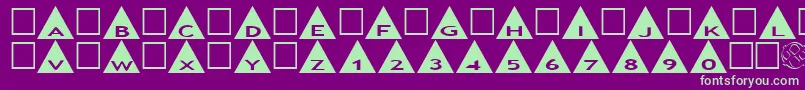 AlphashapesTriangles-fontti – vihreät fontit violetilla taustalla