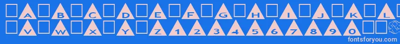 AlphashapesTriangles Font – Pink Fonts on Blue Background