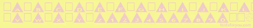 fuente AlphashapesTriangles – Fuentes Rosadas Sobre Fondo Amarillo