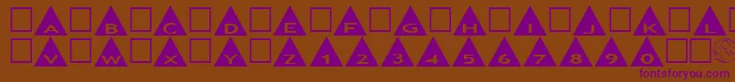 AlphashapesTriangles Font – Purple Fonts on Brown Background