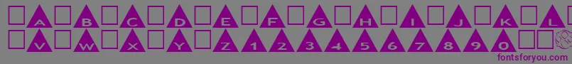 AlphashapesTriangles-Schriftart – Violette Schriften auf grauem Hintergrund