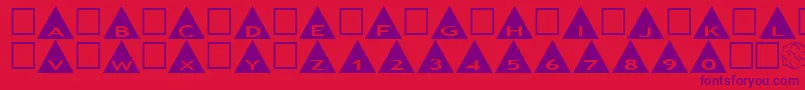 Police AlphashapesTriangles – polices violettes sur fond rouge