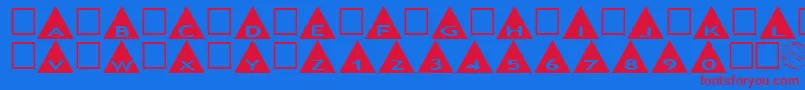 AlphashapesTriangles Font – Red Fonts on Blue Background