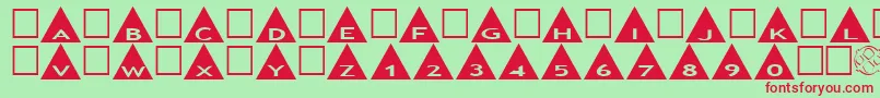 fuente AlphashapesTriangles – Fuentes Rojas Sobre Fondo Verde