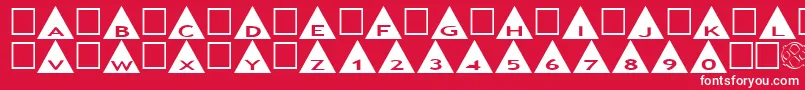 Fonte AlphashapesTriangles – fontes brancas em um fundo vermelho