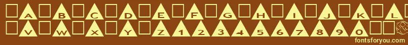 fuente AlphashapesTriangles – Fuentes Amarillas Sobre Fondo Marrón