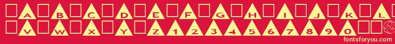 AlphashapesTriangles Font – Yellow Fonts on Red Background
