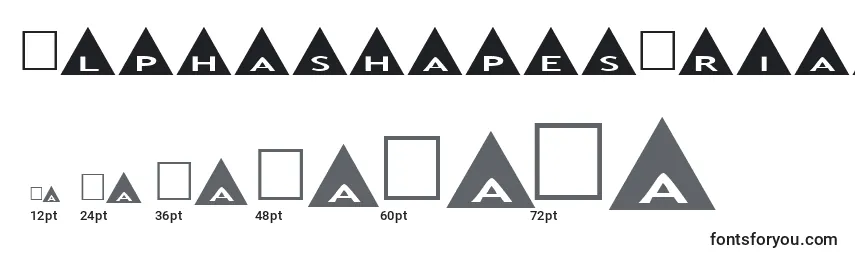 Größen der Schriftart AlphashapesTriangles