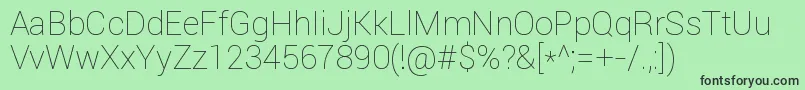 RobotoThin Font – Black Fonts on Green Background