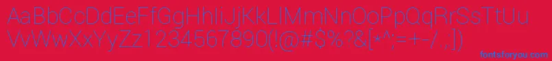 RobotoThin Font – Blue Fonts on Red Background