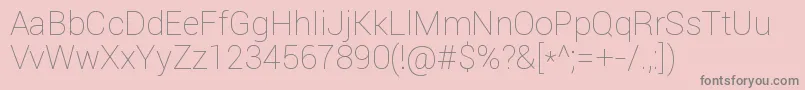 RobotoThin Font – Gray Fonts on Pink Background