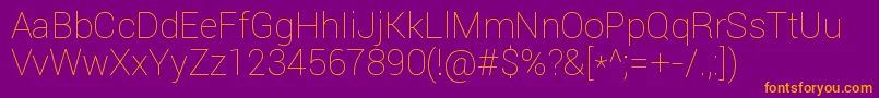 RobotoThin Font – Orange Fonts on Purple Background