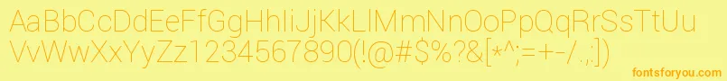 RobotoThin Font – Orange Fonts on Yellow Background
