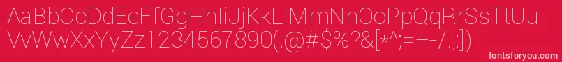 RobotoThin Font – Pink Fonts on Red Background