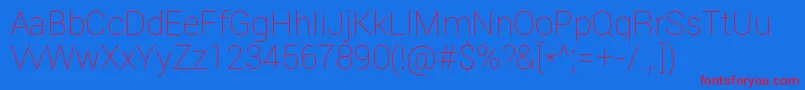 RobotoThin Font – Red Fonts on Blue Background