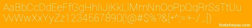 RobotoThin Font – White Fonts on Orange Background