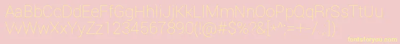 RobotoThin Font – Yellow Fonts on Pink Background