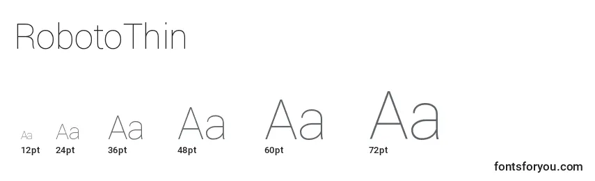 RobotoThin Font Sizes