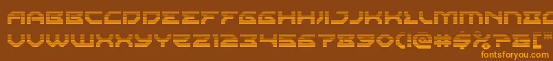 Czcionka Xenodemongrad – pomarańczowe czcionki na brązowym tle