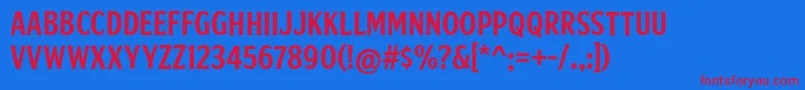 FtySkradjhuwnNcv2 Font – Red Fonts on Blue Background