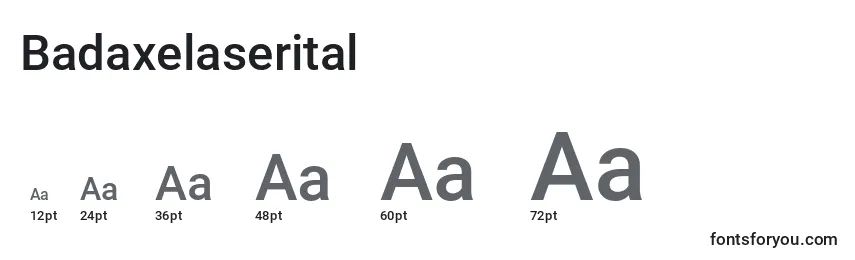 Размеры шрифта Badaxelaserital