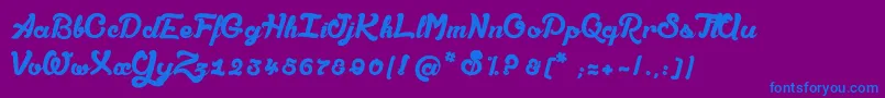 AmandesSalees Font – Blue Fonts on Purple Background