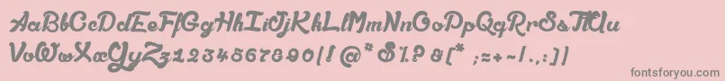 フォントAmandesSalees – ピンクの背景に灰色の文字