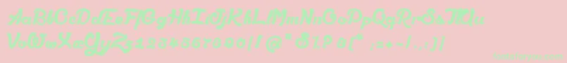 AmandesSalees Font – Green Fonts on Pink Background