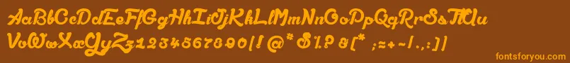AmandesSalees Font – Orange Fonts on Brown Background