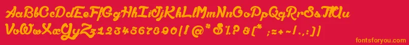 AmandesSalees Font – Orange Fonts on Red Background