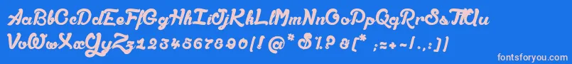AmandesSalees Font – Pink Fonts on Blue Background