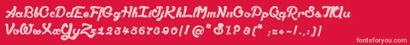 AmandesSalees Font – Pink Fonts on Red Background