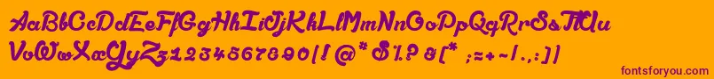 AmandesSalees Font – Purple Fonts on Orange Background