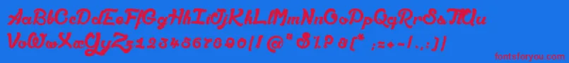 AmandesSalees Font – Red Fonts on Blue Background