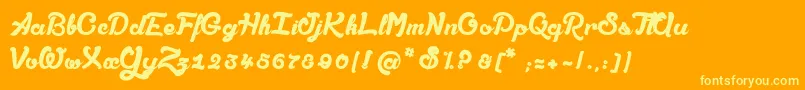 AmandesSalees Font – Yellow Fonts on Orange Background