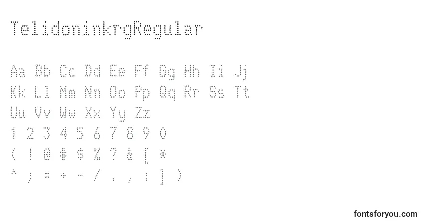 Czcionka TelidoninkrgRegular – alfabet, cyfry, specjalne znaki