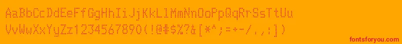 TelidoninkrgRegular Font – Red Fonts on Orange Background