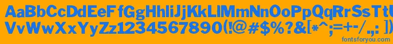 PoterskiHnd-Schriftart – Blaue Schriften auf orangefarbenem Hintergrund