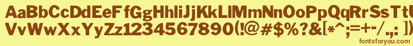 PoterskiHnd Font – Brown Fonts on Yellow Background