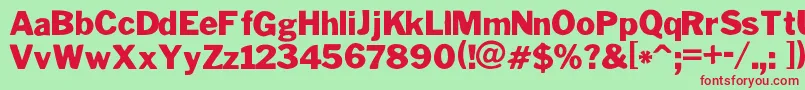 PoterskiHnd Font – Red Fonts on Green Background