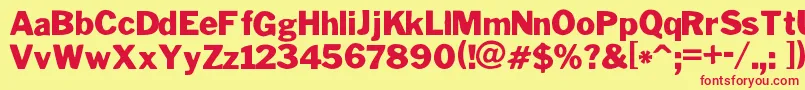 PoterskiHnd Font – Red Fonts on Yellow Background