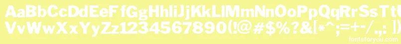 フォントPoterskiHnd – 黄色い背景に白い文字