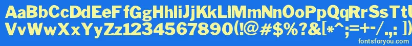 PoterskiHnd Font – Yellow Fonts on Blue Background