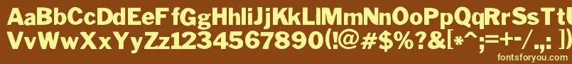 PoterskiHnd Font – Yellow Fonts on Brown Background