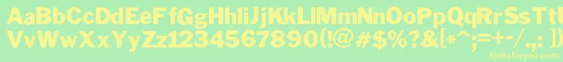 PoterskiHnd Font – Yellow Fonts on Green Background